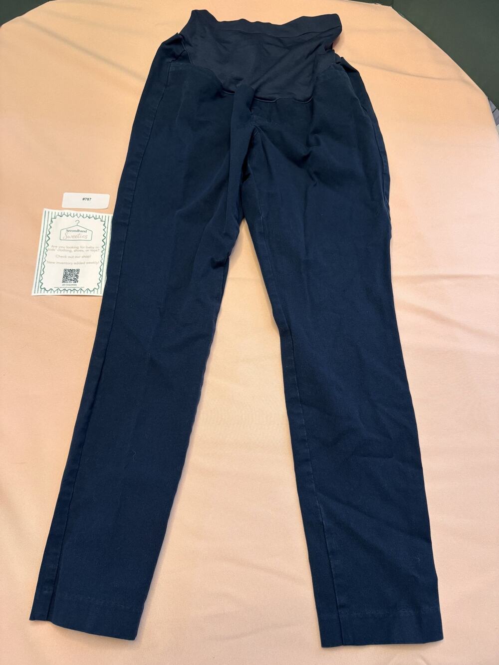 Old Navy Pixie Navy Maternity Pants Small Full Panel Stretch Work Pants SKU #787